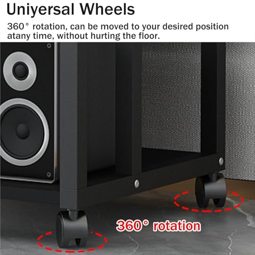 Meuble audio stéréo à 3 niveaux pour en finir avec les câbles emmêlés