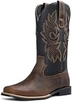 J's.o.l.e Cowboy Bottes pour hommes Carré Toe Bottes occidentales pour hommes avec l'arbre de Mesh respirant, tirer sur les bottes de campagne résistant à la glissade pour l'usure quotidienne occasionnelle