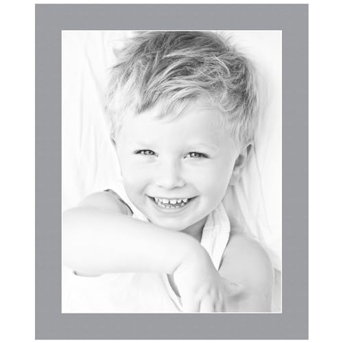 14x18 Silver/Silver Custom Mat for Picture Frame with 10x14 Opening Size (Mat Only, Frame NOT Included) - 8 Pack