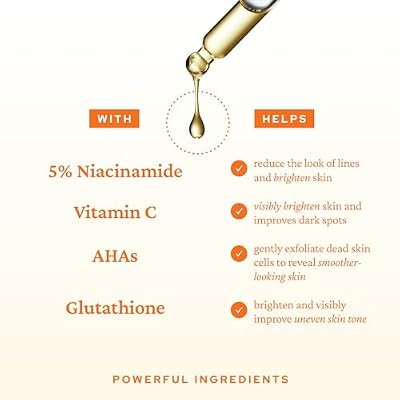 belif Niacinamide 5% & Vitamin C Super Drops Serum Radiance-Boosting Serum for Uneven Skin Tone with AHA & Glutathione, Redness & Improve Post-Blemish Marks, Korean Skincare, 1.01 fl oz