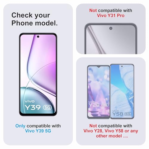 Image of Military-Grade Gorilla Tempered Glass For Vivo Y39 (6.68 Inch) With Installation Kit | Edge to Edge Coverage | Black