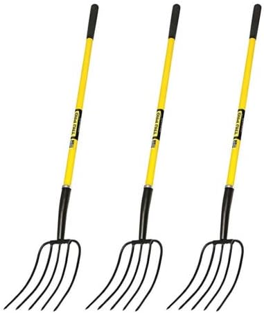 Truper 30323 / BJ-5f - 50" (1.27 mt) Manure Fork, 5 Tines, Fiberglass Handle, 9" (22.8 cm) Grip (3)