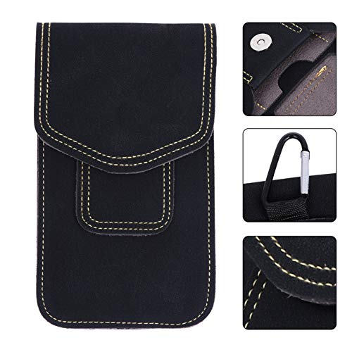 Bolsa de couro para celular ibasenice para cinto pochete com chaveiro à prova d'água para celular c