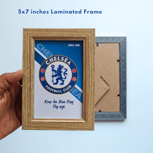 Image of TenorArts Chelsea Gift Box Merchandise for Fans - 5x7 Inches Laminated Photo Frame,1 Chelsea Keychain, 1 Badge, 4 4x6 inches Sized Posters, 10 Multi sized Football Stickers - 5 items in 1 Box | Perfect for Gifting Fans