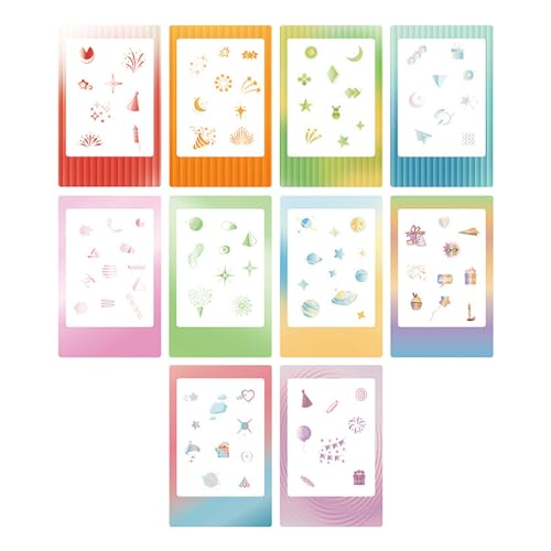 10Pcs Colorful Photo Instant Films Frame Sticker, Decorative Stickers for 2x3 Photo Paper Projects, for Mini 12/11/ 9/8/ 70/26/ 90 Camera Films (Style 1)