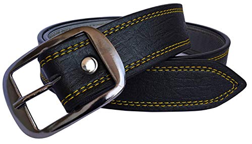 Image of Veteran Men's Black Formal Synthetic Leather Belts Formal /Casual Belt for men(vT-0328)