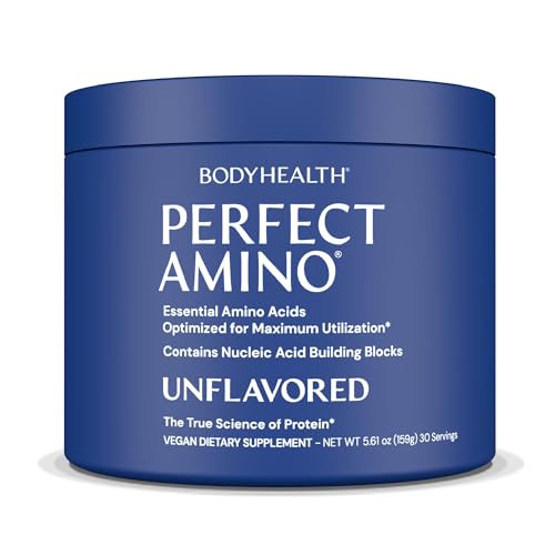 Image of BodyHealth PerfectAmino - BCAA and EAA Powder for Pre and Post Workout - Amino Acid Energy Drink for Men and Women to Support Lean Muscle and Recovery - Unflavored (Lightly Sweetened) - 30 Servings