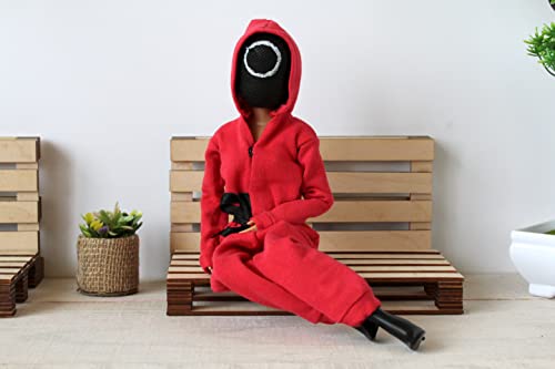 Barb Doll Clothes Face Shield Tv Movie Play Game Costume Outfit 12-Inch Bjd. (Red Overalls (No Face Shield)) #TOP2