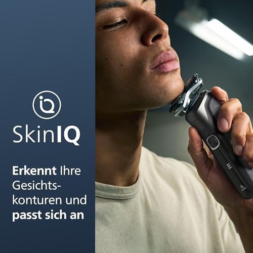 Bild 2 - PHILIPS Shaver Series 5000 – Elektrischer Nass- & Trockenrasierer in Carbongrau mit 1 integrierten ausklappbaren Trimmer, weicher Tasche, Schutzkappe & Ladestation (Modell S5887/13)