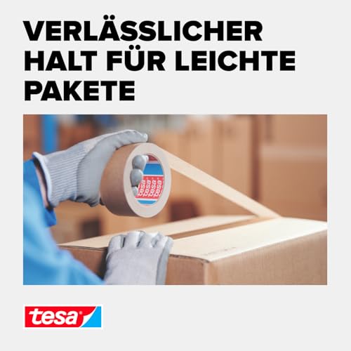 tesa tesapack 4713 Paketband im 6er Pack - Papier Klebeband zum Verschließen von Verpackungen, recyclingfreundlich und lösungsmittelfrei - braun - 6 Rollen je 50 m x 50 mm