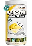 Vegan Protein – BANANE - V-Protein 8K Blend - unglaublich lecker & cremig - mit Protein aus Sonnenblume, Reis, Erbse, Hanf, Kürbis uvm. - pflanzliches Proteinpulver mit 81% Eiweiß