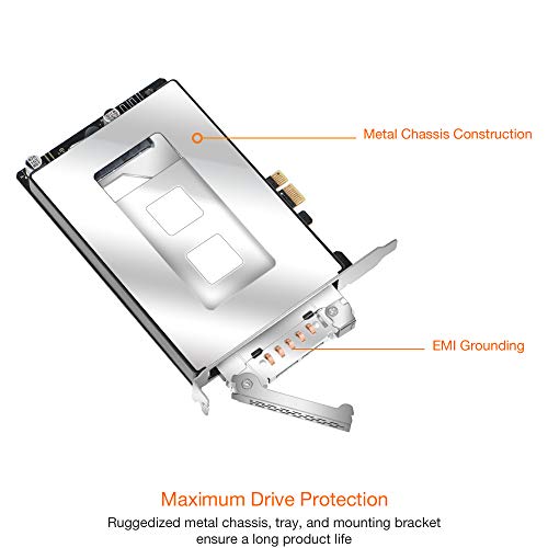 Image of ICY DOCK 2.5 inch SATA SSD Removable Hard Drive Bay Adapter for PCIe Expansion Card Slot | ExpressSlot MB839SP-B