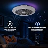 Deckenventilator mit Beleuchtung RGB 45cm Schlafzimmer, mit Lautsprecher – Ansicht 7