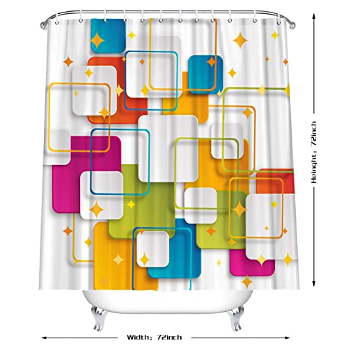 Bkpvct Modern Abstract Shower Curtain For Bathroom Colorful Geometric Shower Curtain Set With 12 Hooks, 72X72 Inch #TOP4