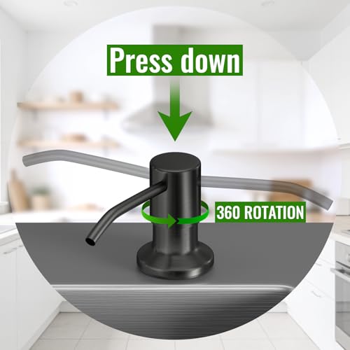 Image of Kitchen Sink Soap Dispenser, Built in SoapDispenser, 47 inch Extension Tube kit, Counter Lotion Dispenser Pump, No Need More Refills (Black)