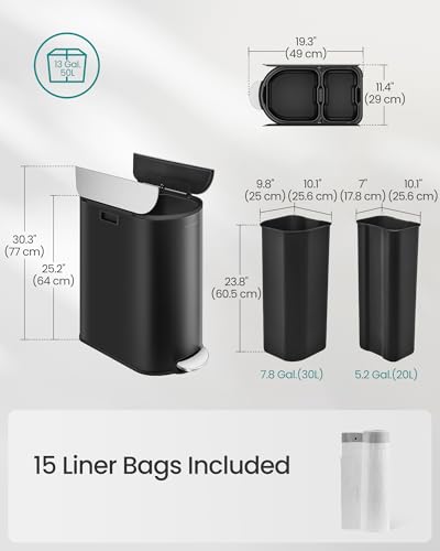 Bote de basura de cocina doble SONGMICS 13 galones miniatura 7