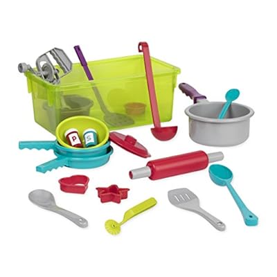 Battat – Cooking Set – Pretend Play Toy Dishes Set - Plastic Kitchen Toys for Toddlers 3 Years + (21-Pcs)