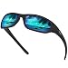 Duduma Tr8116 Polarized Sports Sunglasses for Baseball Cycling Fishing Golf Superlight Frame (Black matte frame with green lens)
