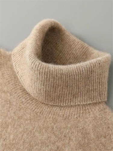 Men's Fall Winter Seamless Wool Sweater Pullover Basic Turtleneck Soft Warm Solid Color Knitted Tops2