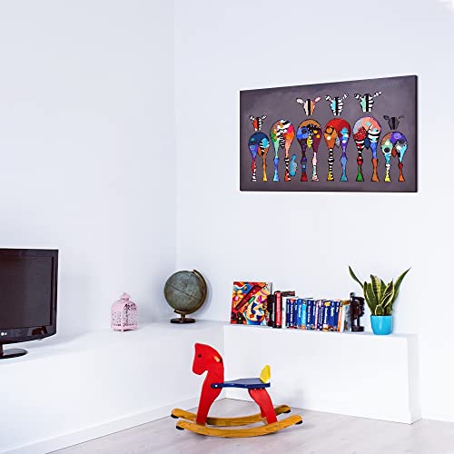 Ago Purple Zebra Wall Art Canvas Prints Cute Animal Pictures Wall Decor Artwork Posters Paintings For Kids Room Baby Nursery Bedroom Home Decorations Framed 24"X36" #TOP2