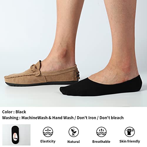 Adfolf 6 Pack No Show Socks Mens Casual Low Cut Thin Loafers Non Slip Boat Liners (9-13, Black) #TOP4