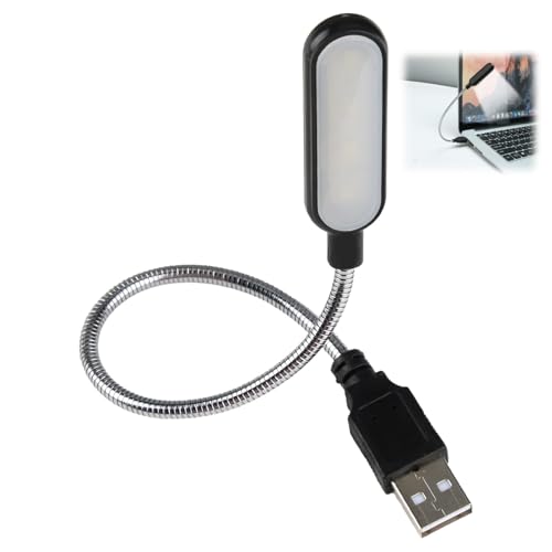 GBULTR USB Reading Light Computer Reading Lamp Clip-On Keyboard Light 180° Adjustable Angle Portable USB Powered Warm White Light for Laptops Notebooks Ideal for Night Work & Reading (White Light)