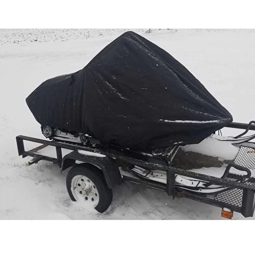 Jaquiain Snowmobile Cover Waterproof Dust Trailerable Cover Anti-Uv Winter Motorcycle Outdoor Black 145X51X48Cm #TOP6