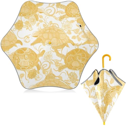 Paraguas de diseño exclusivo blanco y dorado resistente a rayos UV