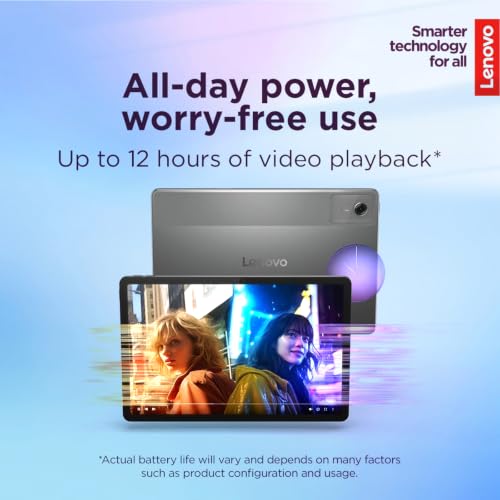 Image of Lenovo 11″ Tablet, 2.5K Touchscreen IPS Display, MediaTek Dimensity 6300 | 90Hz, 8GB RAM, 384GB Storage(UFS+128GB SD), All-Day Battery, Quad Dolby Atmos-tuned Speakers, Tab Pen & Folio Case, Luna Grey