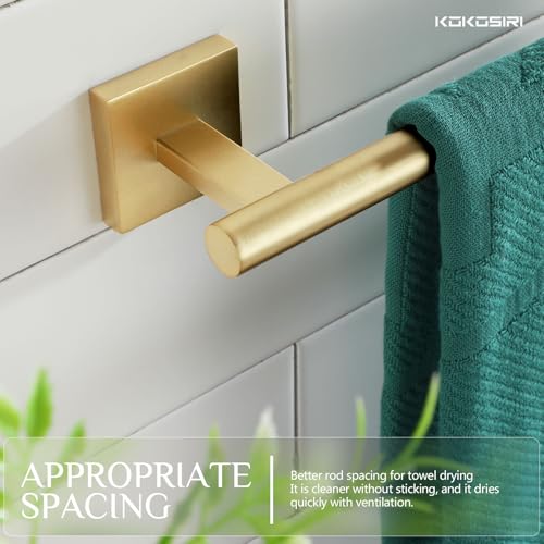 Image of KOKOSIRI Bathroom Towel Bar 36'' Towel Holder for Bath Kitchen Wall Mount Towel Rails 36 Inch Brushed Gold Stainless Steel B4005BG-L36