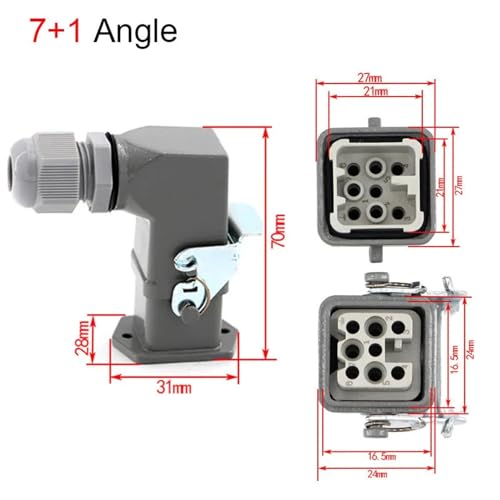 Conector rectangular de 8 núcleos 10A y diseño en ángulo resistente para conexiones de control 2