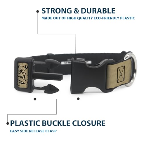 Buckle-Down Dog Collar Plastic Clip Dancing Bears Tan Black 8 to 12 Inches 0.5 Inch Wide, PC-WGD003-NM by Buckle-Down - Image 4