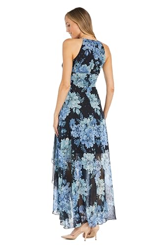 Image of Halter Floral Printed Chiffon Maxi Dress W /Keyhole Detail
