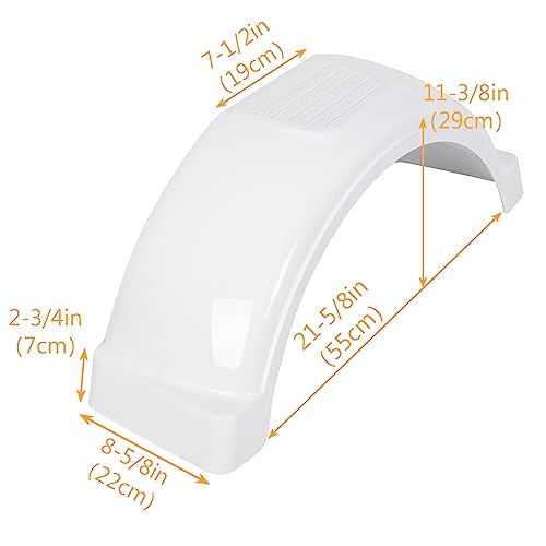 Ecotric Single Axle Trailer Fenders 13" Wheels Tires (Set Of 2/ White) #TOP1