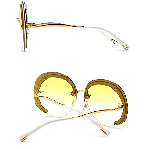 Unique Oversized Rimless Round Women Sunglasses Fashion Clear Ocean Gradient Lens Shades UV400 Trending Men Sun Glasses3