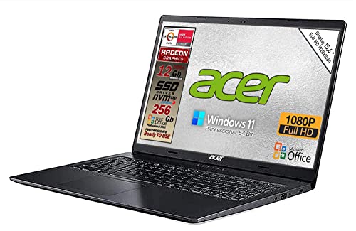 ✔️Nuovo modello Notebook Acer Black, nuova Cpu Amd Athlon SILVER 3050U fino a 3.2Ghz con clock base da 2.3Ghz, Disco SSD m2 pci express da 256 Gb, 12 GB DI RAM DDR 4, Display da 15,6 pollici FULL HD 1920x1080, WEBCAM A COLORI. Produzione dedicata PARTNER ACER certificato ITALIA , TASTIERA ITALIANA QWERTY, GARANZIA ED ASSISTENZA ITALIANA