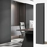 PIWA Wood Acoustic Slat Panels,94 x 24 in,2-Pack-12mm MDF Surface with 9mm Sound-Absorbing Core-Dual-Layer Acoustic Wall Panels for Echo Reduction in Home Studio,Office & Living Room-Matte Black