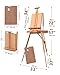 DJAR French Easel with Shoulder Strap, Adjustable Beech Wood Art Easel with Drawer, Palette, Level Instrument & Scale Leg, Studio Tabletop Floor Easel for Artists, Hold Canvas up to 34