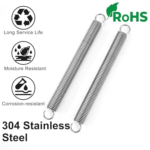 GUNGY Zugfedern mit Haken Edelstahl Zugfeder Spannfeder 125mm Außendurchmesser 12mm Drahtdurchmesser 1,5mm Maximale Zugkraft 6,0kg 1,5x12x125mm 2 Stück