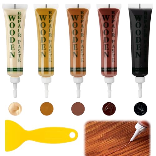 Penriter Kit de reparación de muebles de madera, serie Brown, kit de reparación de madera, rellenos de retoque de madera para gabinetes de madera, suelo, puerta, mesa, arañazos, grietas, agujeros y