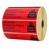 100 Etiketten Achtung schweres Paket bis 31,5 kg leuchtend rot Haftpapier 105 x 72 mm 100 Etiketten Achtung schweres Paket bis 31,5 kg leuchtend rot Haftpapier 105 x 72 mm