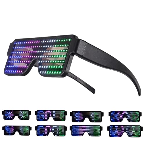 Harlafou LED Glasses,Light Up Glasses, Halloween 11 Patterns Sunglasses For Men And Women Nightclub, Birthday Parties And Other Occasions.
