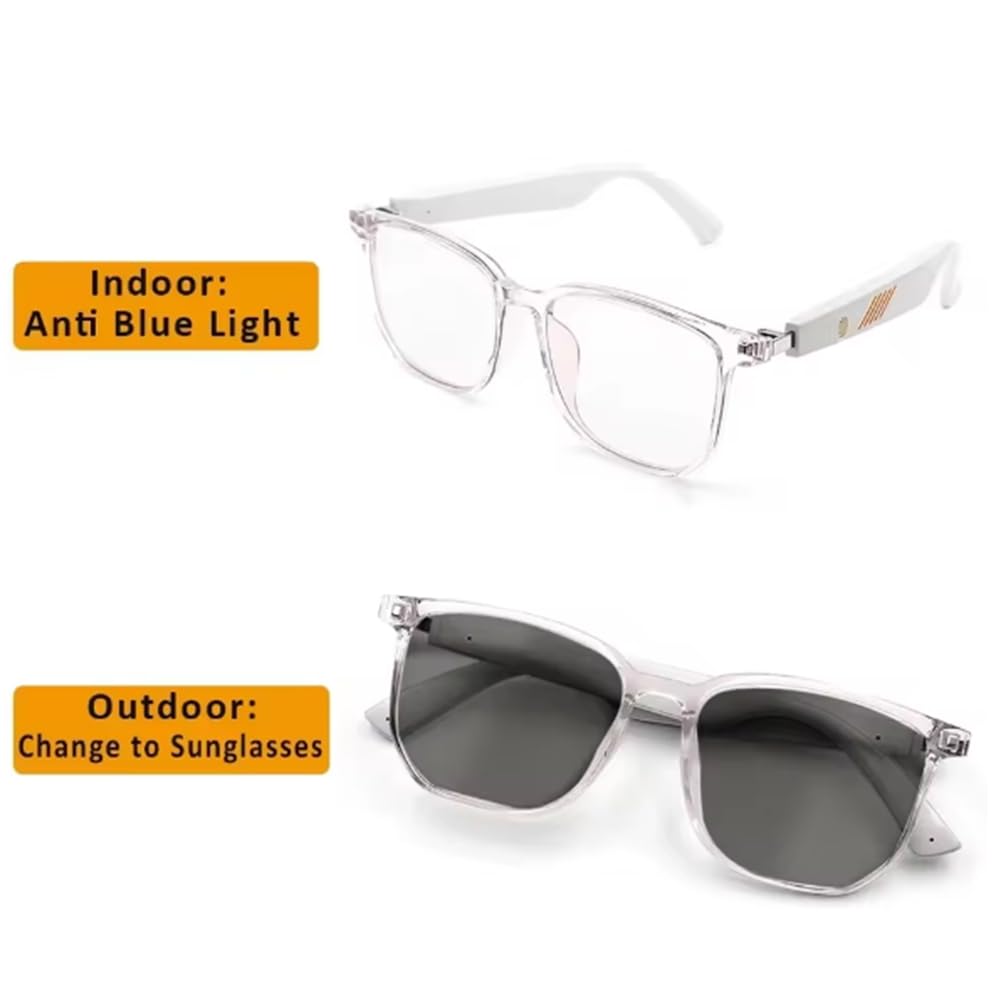Gafas de sol inalámbricas inteligentes con Bluetooth con función de auriculares, reproducción de música y protección UV y luz azul