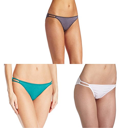 Vanity Fair Women's Illumination String Bikini Panty 18108, Steele Violet/Turq Ice/White, X-Large/8