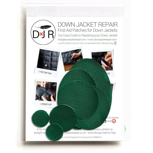 Self‑Adhesive Ripstop Nylon Repair Patch Kit – 30‑Second Fix for Tents, Jackets, Sleeping Bags, Backpacks & Beach Gear – Festival, Camping & Vanlife Essential – 7 Pre‑Cut Patches (Bottle Green)