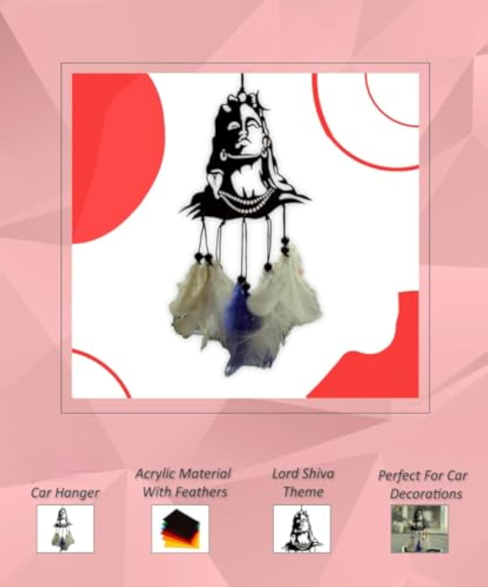 Acrylic Adiyogi Car Hanging Dream Catcher