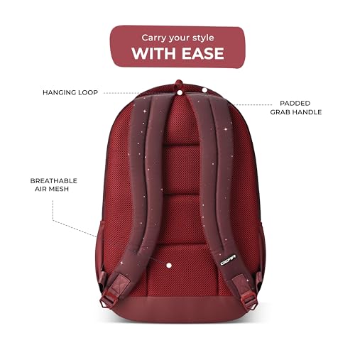 Image of Gear Fiction 2 4 Compartment Backpack 19 inch /39L Large Water Resistant School Bag /Casual 4 Compartment Backpack /Daypack /Kids Bag for Boys /Girls (Maroon-Orange)