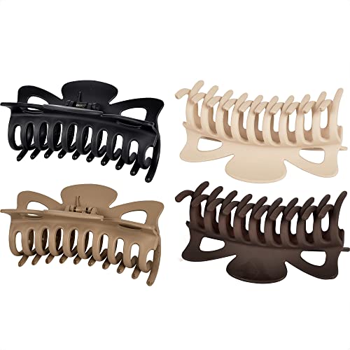 79Style Big Hair Clips For Women 4.7 Inch Claw Clips For Thick Long Hair Banana Clips Hair Claws Large Big Hair Clips Neutral Color Jumbo Claw Clip Extra Large Giant Hair Clamps Barrette Strong Hold Cute Hair Styling Accessories (Brown) #TOP7