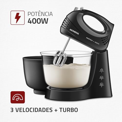 Batedeira Prática Due, Mondial, Preto, 400W, 110V - B-45-B