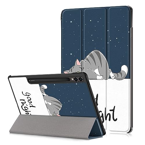 Coque Samsung Galaxy Tab S9 Plus Motif Chat Paresseux pour le Bureau et la Maison